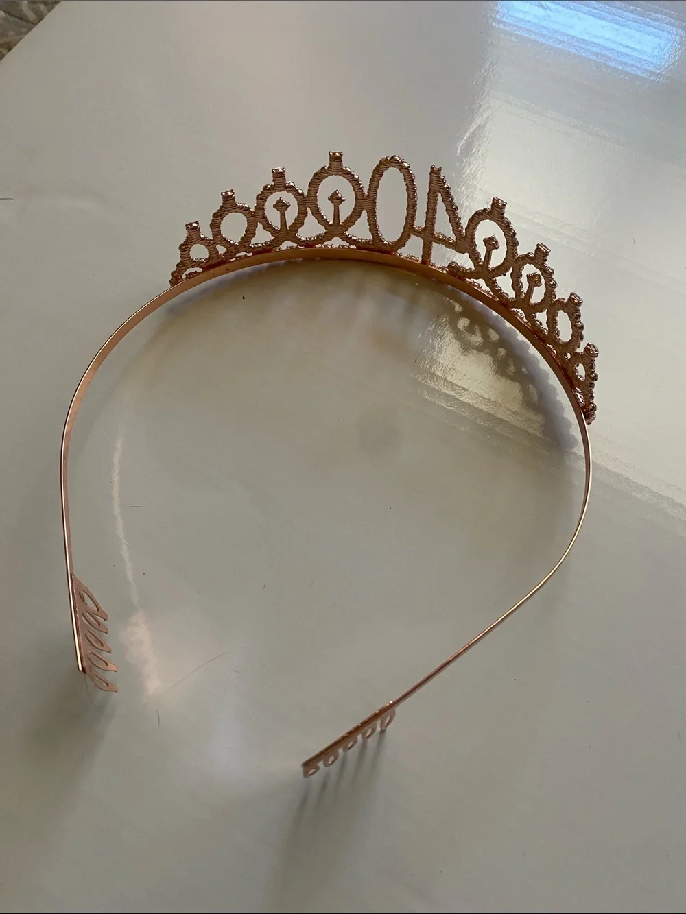Rose Gold Rhinestone '40' Birthday Tiara Headband